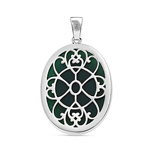 Green Onyx 70.00 ctw Pendant in Goldtone