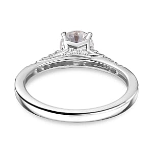 Moissanite 1.14 ctw Ring in Rhodium Over Sterling Silver (Size 11.5)