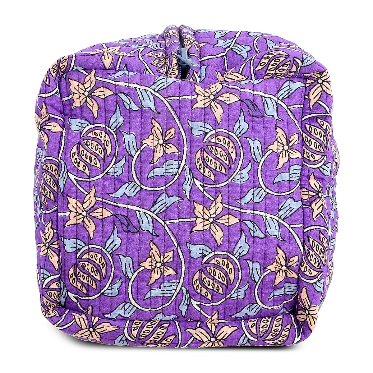 Violet Quilted Fabric Set of 4 Pouches with Zipper Closure image number 2