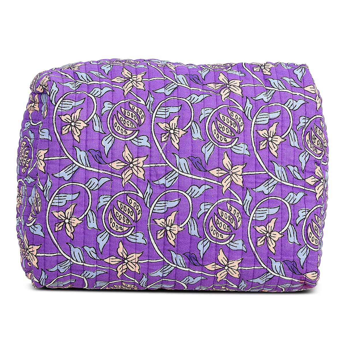 Violet Quilted Fabric Set of 4 Pouches with Zipper Closure image number 3