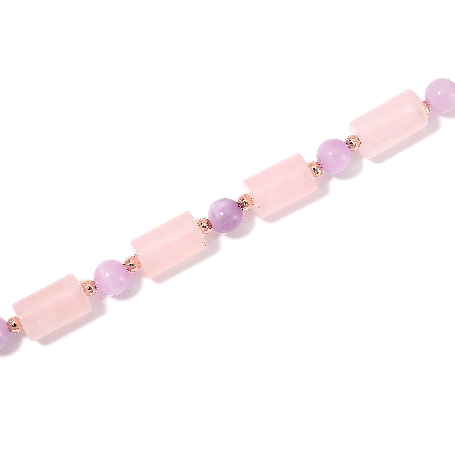 Galilea Rose Quartz and Kunzite 135.00 ctw Necklace 18-20 Inches in Rosetone 