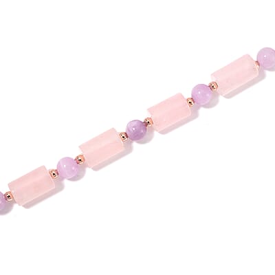Galilea Rose Quartz and Kunzite 135.00 ctw Necklace 18-20 Inches in Rosetone 