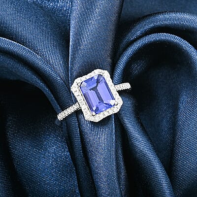 Certified & Appraised Rhapsody AAAA Tanzanite and E-F VS Diamond 3.00 ctw Ring in 950 Platinum (Size 7.0) 5.7 Grams