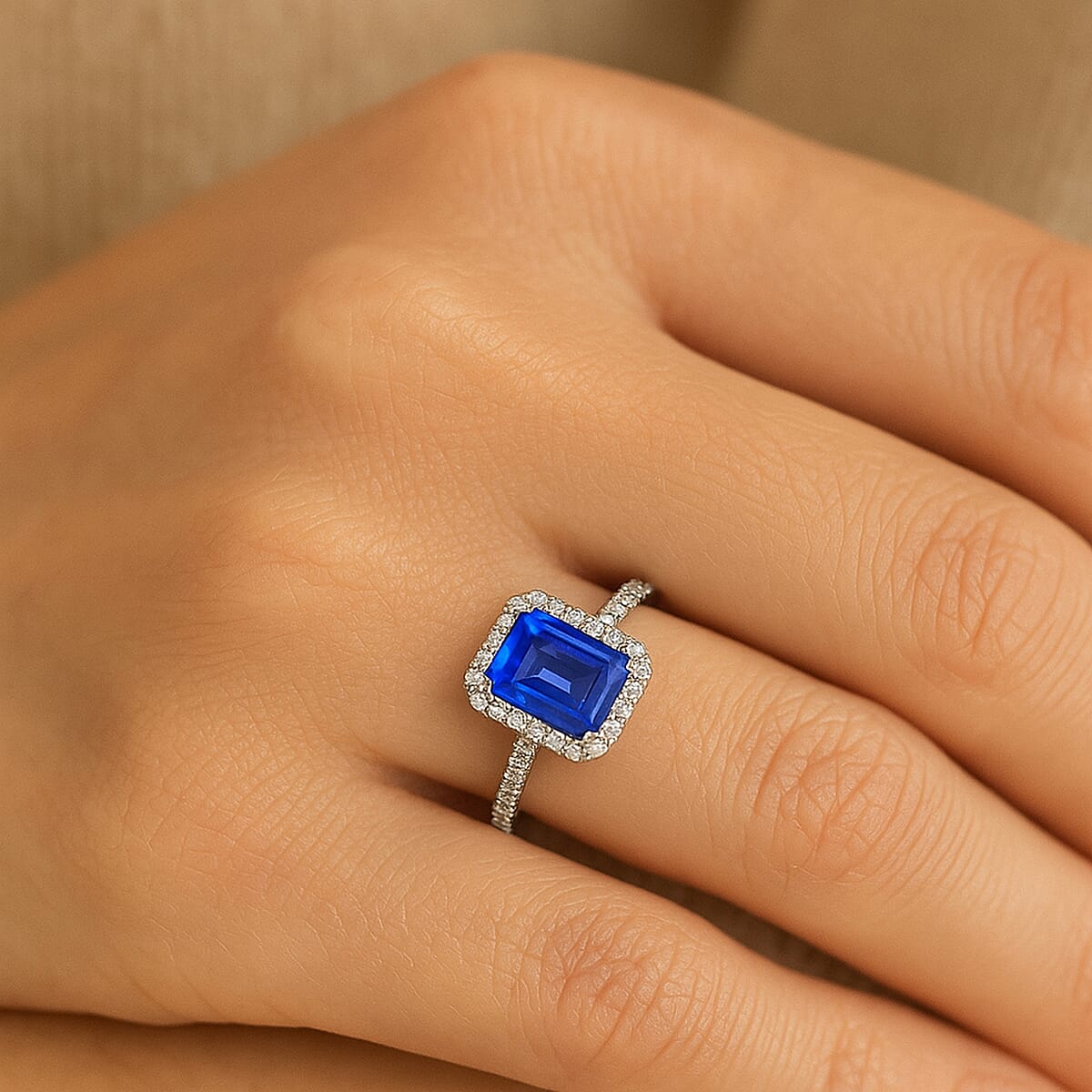 Certified & Appraised Rhapsody AAAA Tanzanite and E-F VS Diamond 3.00 ctw Ring in 950 Platinum (Size 7.0) 5.7 Grams image number 2