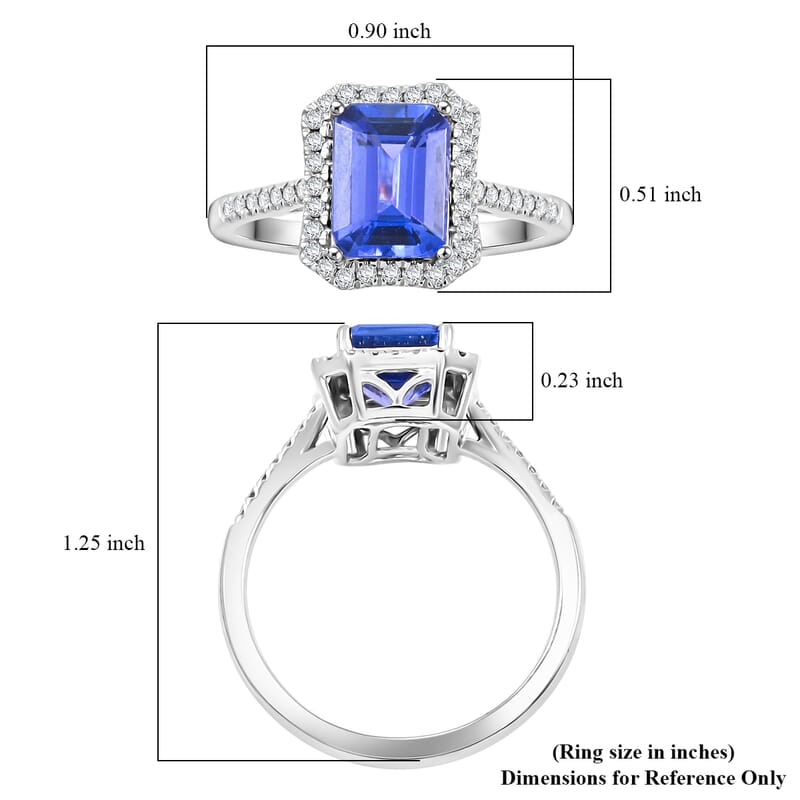 Certified & Appraised Rhapsody AAAA Tanzanite and E-F VS Diamond 3.00 ctw Ring in 950 Platinum (Size 7.0) 5.7 Grams