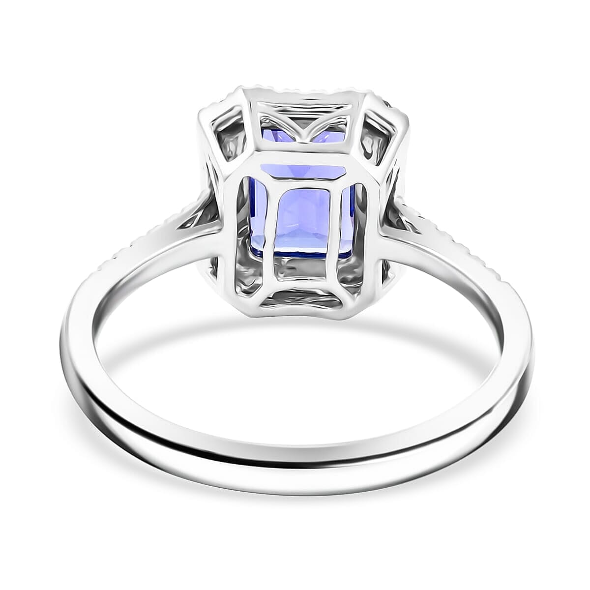 Certified & Appraised Rhapsody 950 Platinum AAAA Tanzanite, Diamond (E-F, VS) (0.30 cts) Ring (Size 8.5) (5.7 g) 3.00 ctw image number 4
