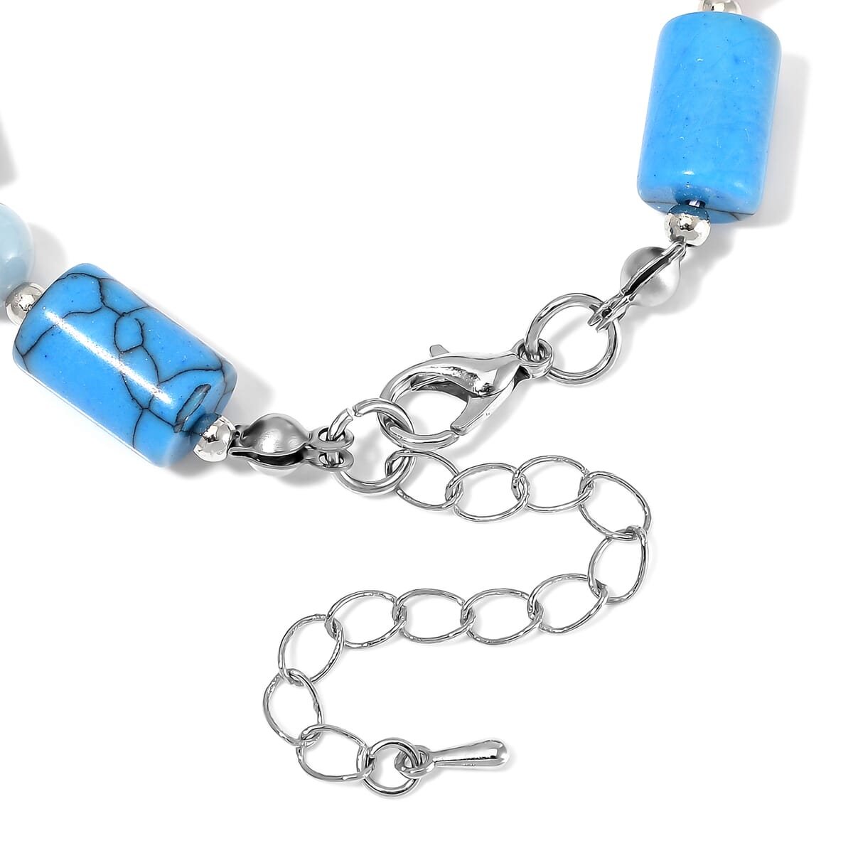 Multi Gemstones and Multi Beryl 55.00 ctw Bracelet in Silvertone (6.5-8.5In)  image number 3