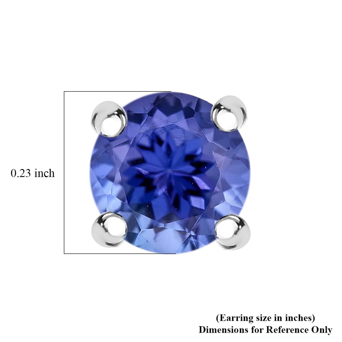 Certified & Appraised Rhapsody AAAA Tanzanite 1.10 ctw Solitaire Stud Earrings in 950 Platinum  image number 4