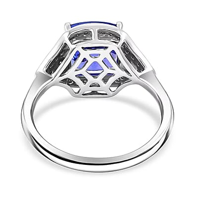 Certified & Appraised Rhapsody AAAA Tanzanite and E-F VS Diamond 4.50 ctw Ring in 950 Platinum (Size 10.0) 6.47 Grams