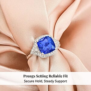 Certified & Appraised Rhapsody AAAA Tanzanite and E-F VS Diamond 4.50 ctw Ring in 950 Platinum (Size 8.5) 6.47 Grams