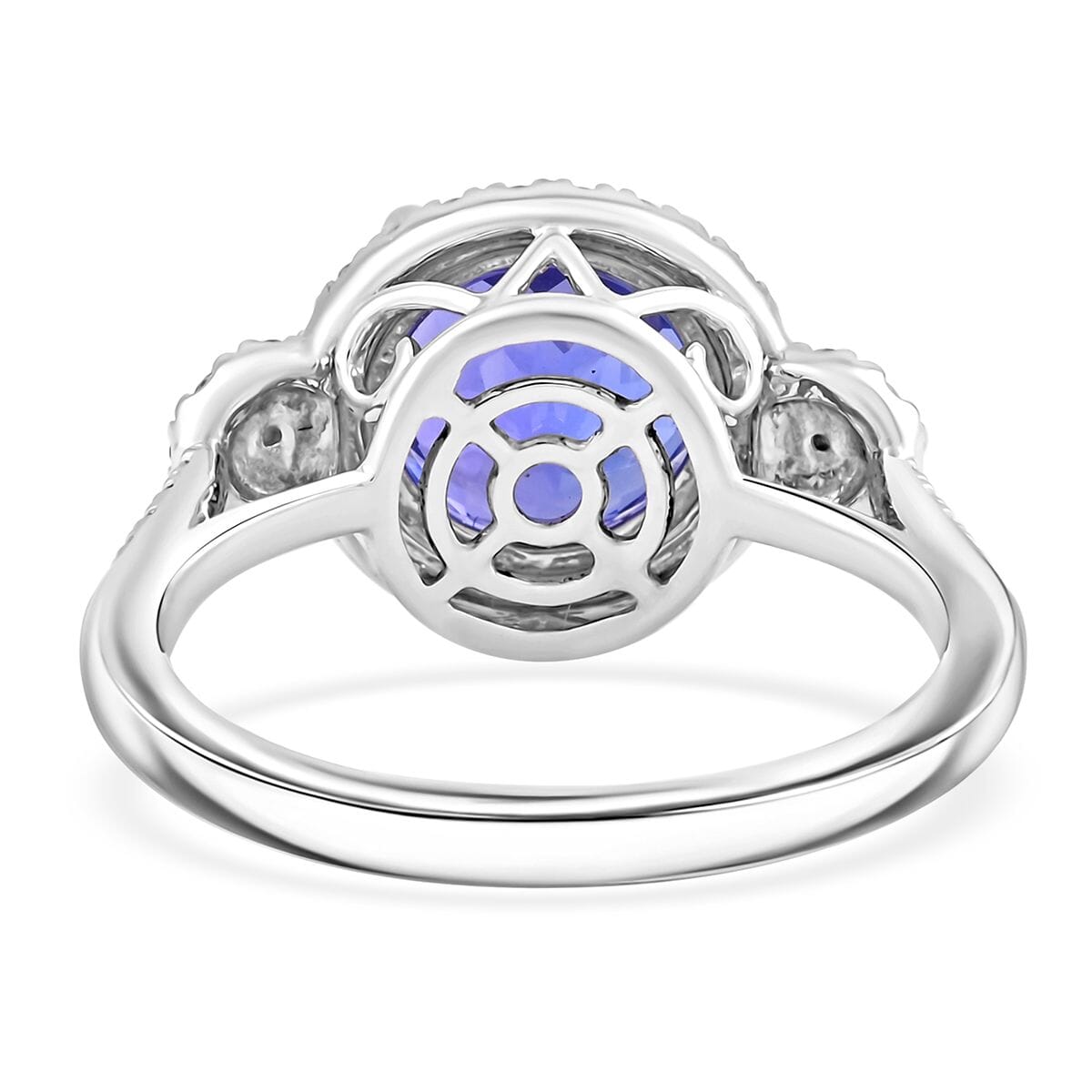 Certified & Appraised Rhapsody AAAA Tanzanite and E-F VS Diamond 3.50 ctw Ring in 950 Platinum (Size 7.0) 5.73 Grams image number 4