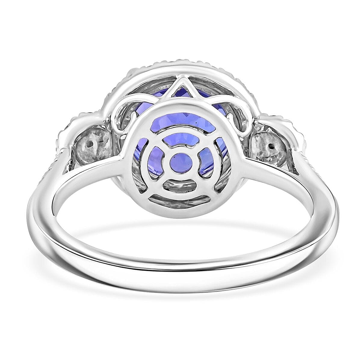 Certified & Appraised Rhapsody 950 Platinum AAAA Tanzanite, Diamond (E-F, VS) (0.38 cts) Ring (Size 8.5) (5.73 g) 3.50 ctw image number 4