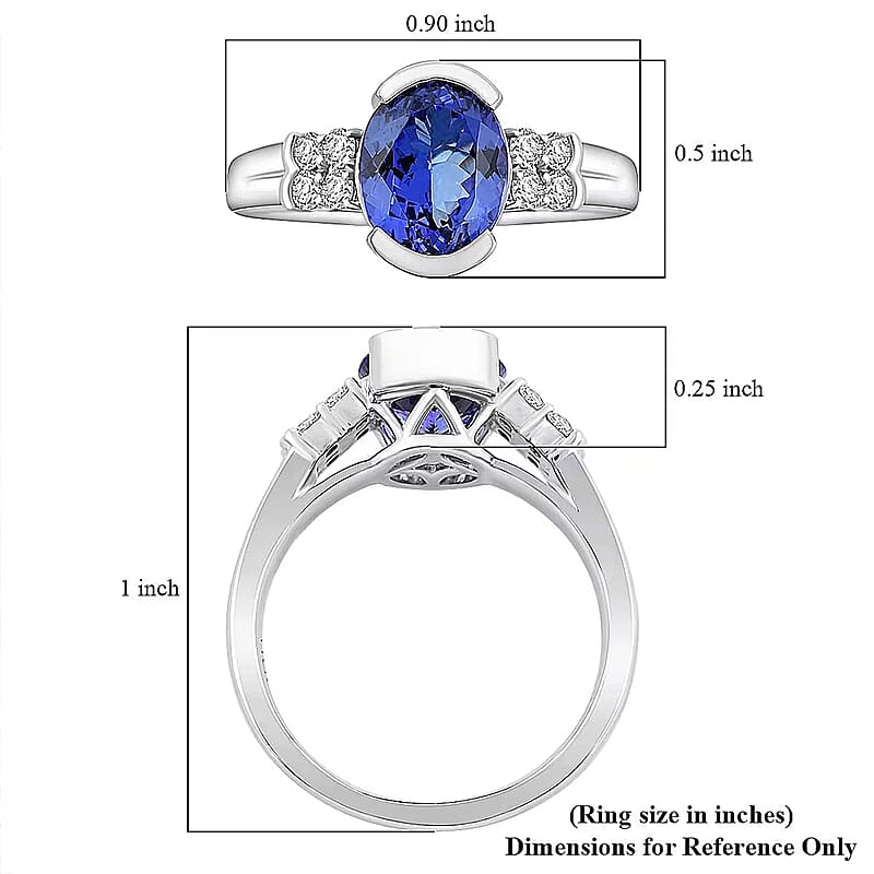 Certified and Appraised Luxoro AAA Tanzanite, Diamond Ring in 10K White Gold 3.00 ctw (Size 10.5)