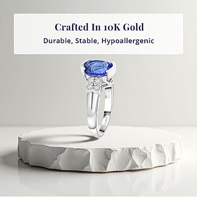 Certified & Appraised Luxoro AAA Tanzanite and Diamond I2 3.00 ctw Ring in 10K White Gold (Size 6.0)