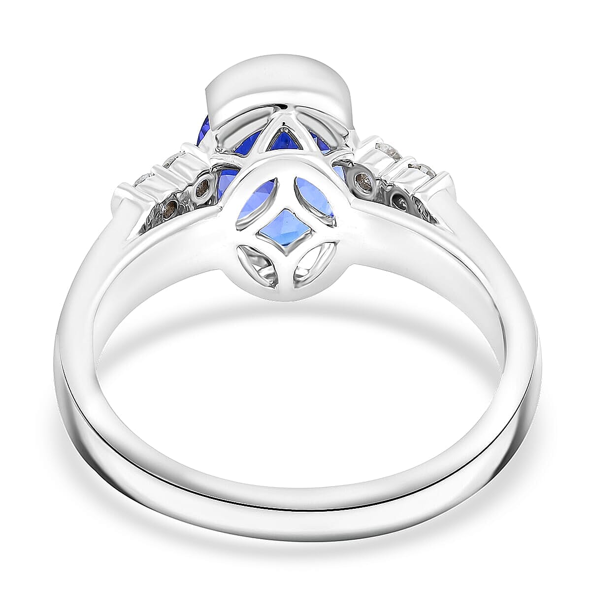 Certified Luxoro AAA Tanzanite, Diamond Ring in 10K White Gold 3.00 ctw (Size 6.5) image number 4