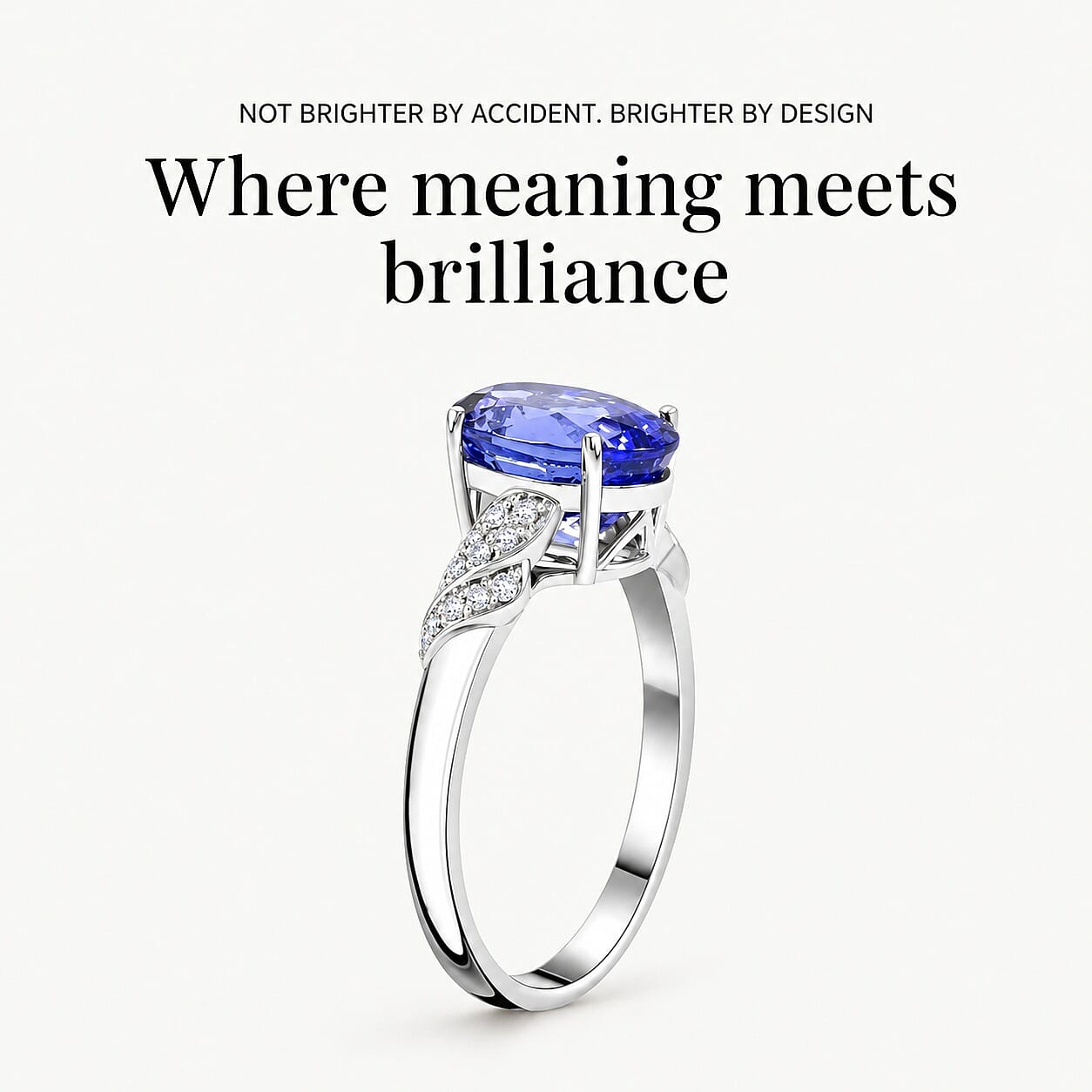Certified & Appraised Luxoro 10K White Gold AAA Tanzanite, Diamond (I2) (0.18 cts) Ring (Size 6.5) 4.00 ctw