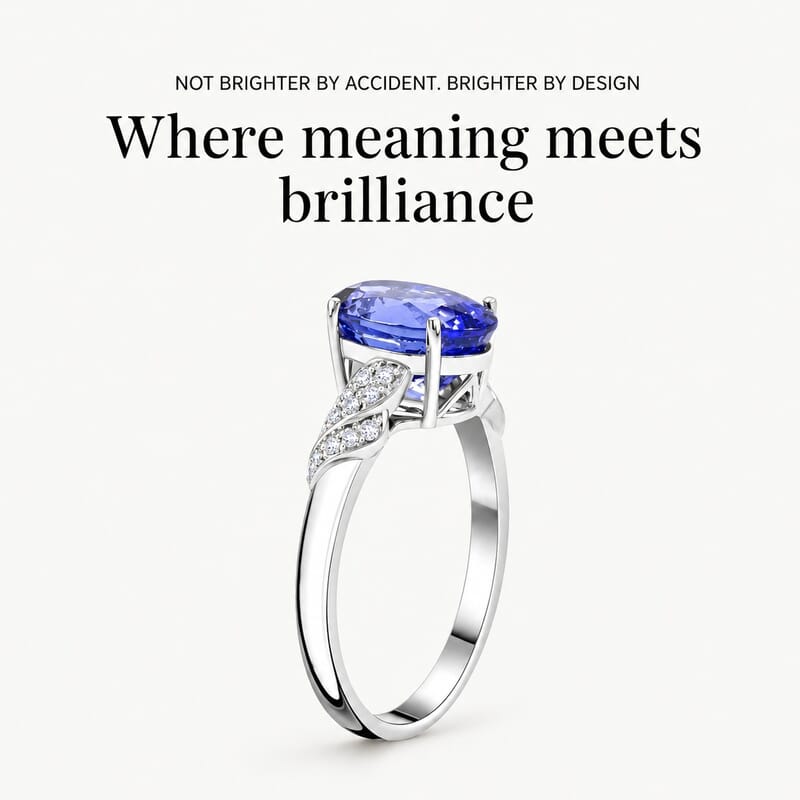 Certified & Appraised Luxoro 10K White Gold AAA Tanzanite, Diamond (I2) (0.18 cts) Ring (Size 6.5) 4.00 ctw