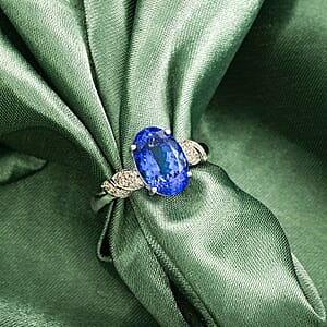 Certified & Appraised Luxoro AAA Tanzanite and I2 Diamond 4.00 ctw Ring in 10K White Gold (Size 7.0)