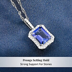 Certified & Appraised Rhapsody AAAA Tanzanite and E-F VS Diamond 2.90 ctw Pendant Necklace (18 Inches) in 950 Platinum