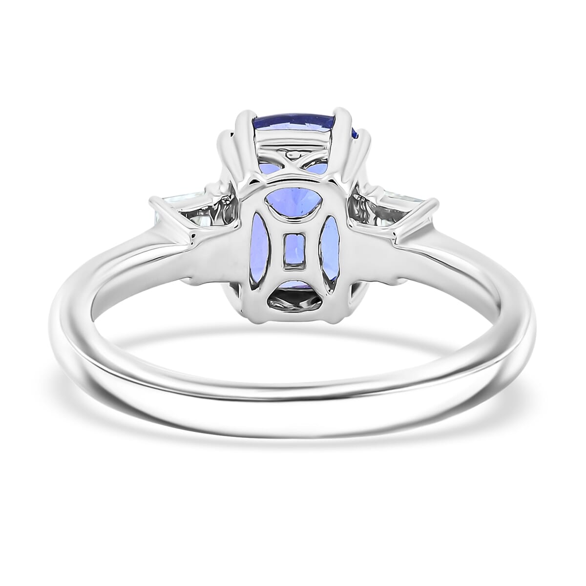 Certified & Appraised Luxoro 10K White Gold AAA Tanzanite, Diamond (I2) (0.20 cts) Ring (Size 10.0) 2.25 ctw image number 4