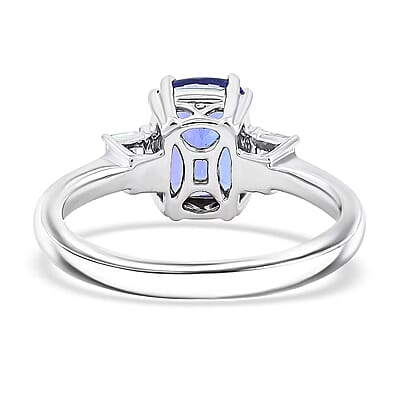Certified & Appraised Luxoro AAA Tanzanite and I2 Diamond 2.25 ctw Ring in 10K White Gold (Size 10.0)