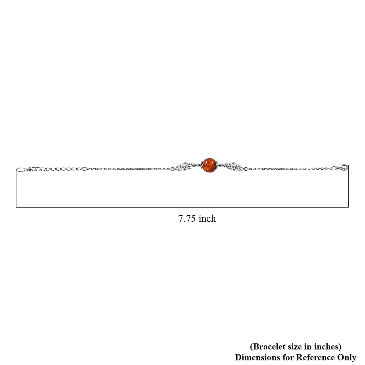 Baltic Amber Floral Round Bracelet in Sterling Silver (6.00 In) image number 4