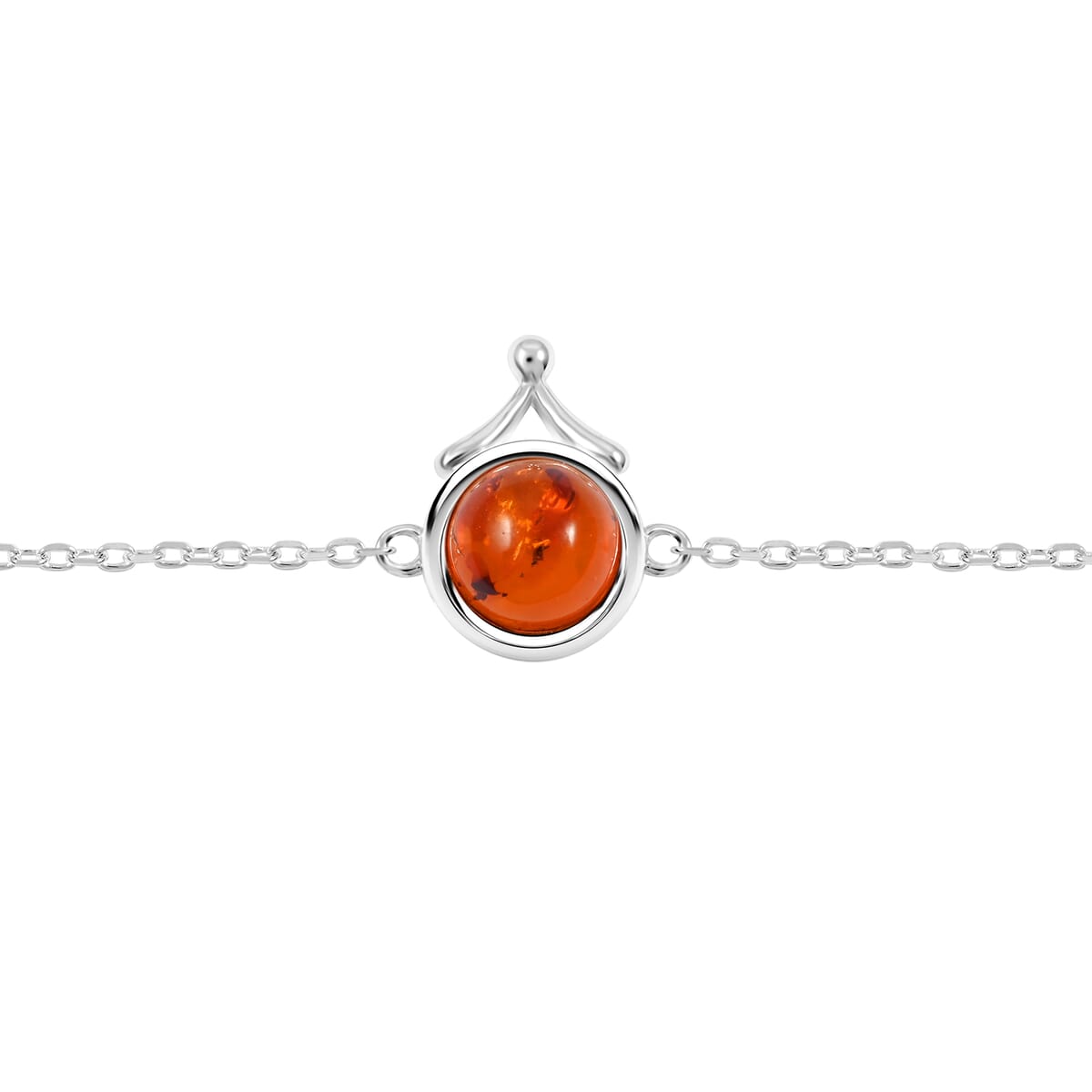 Baltic Amber Round Bracelet in Sterling Silver (6.00 In) image number 2