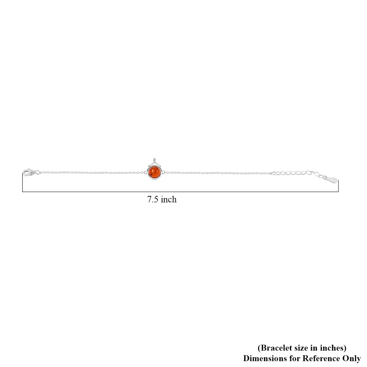 Baltic Amber Round Bracelet in Sterling Silver (6.00 In) image number 4