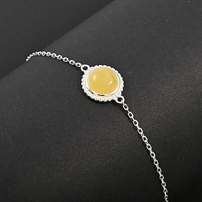 Butterscotch Amber Bracelet in Sterling Silver (6.00 In)