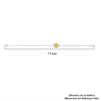 Butterscotch Amber Bracelet in Sterling Silver (6.00 In)