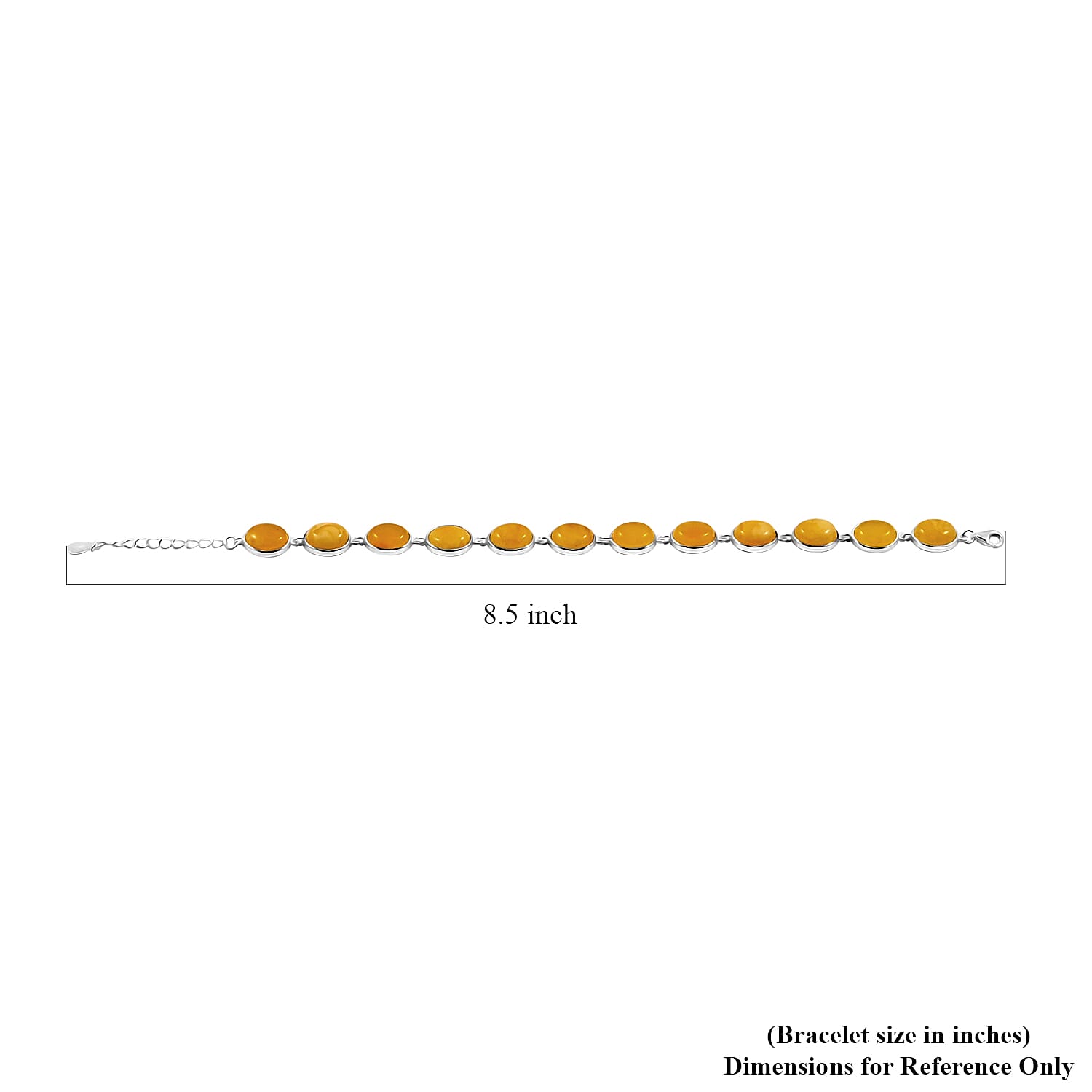 Butterscotch Amber Bracelet in Sterling Silver (7.00 In)