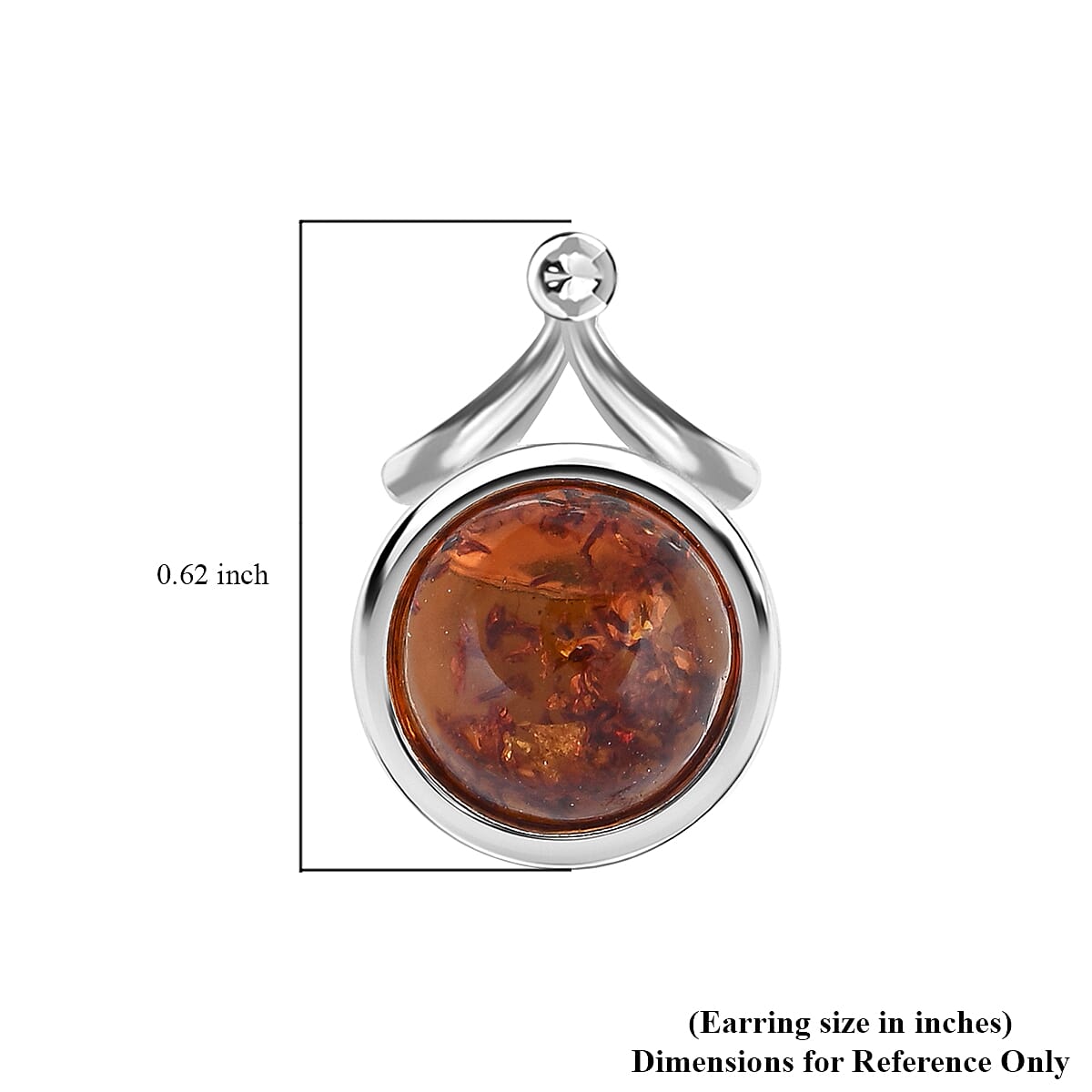Baltic Amber Round Earrings in Sterling Silver image number 4
