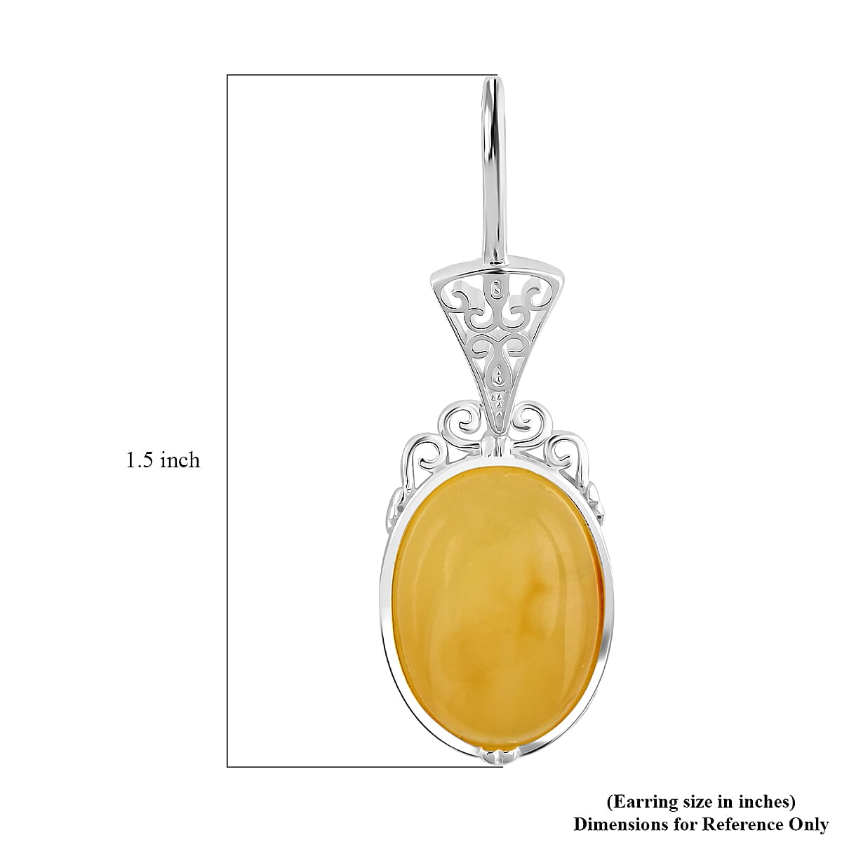 Butterscotch Amber Earrings in Sterling Silver image number 4