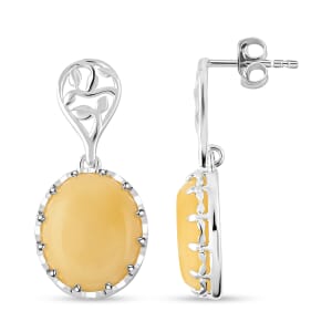 Butterscotch Amber Earrings in Sterling Silver
