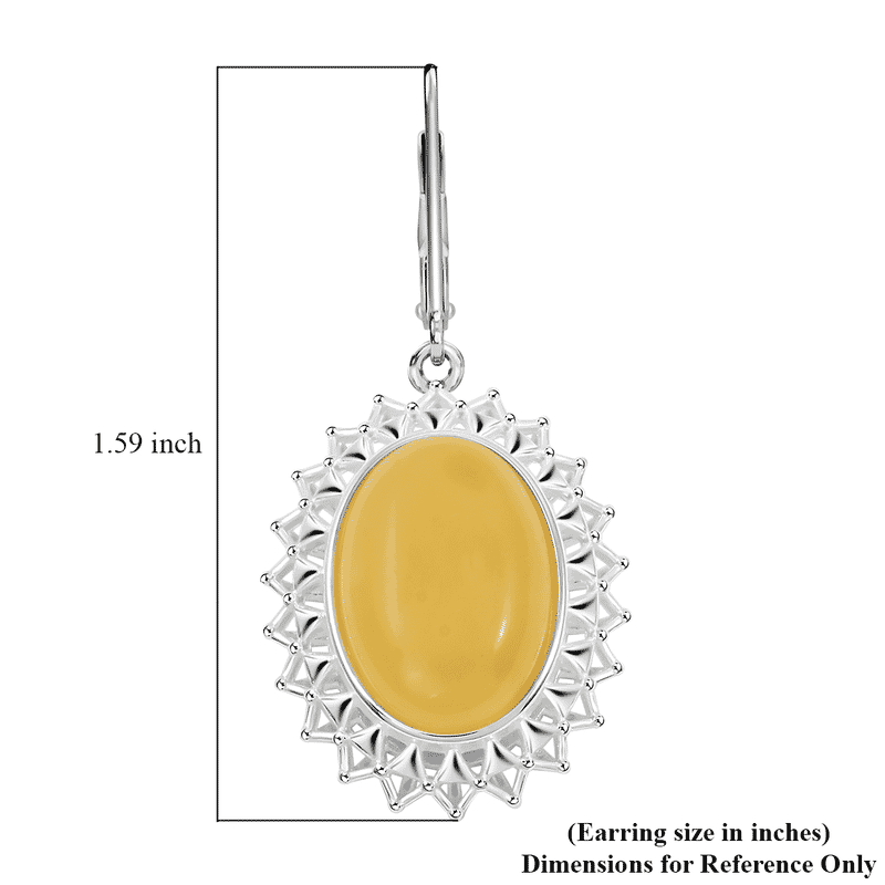 Butterscotch Amber Halo Earrings in Sterling Silver