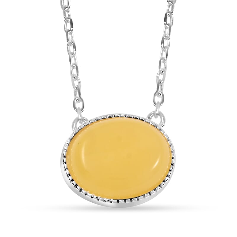 Butterscotch Amber Necklace in Sterling Silver