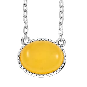 Butterscotch Amber Necklace in Sterling Silver 16 Inches