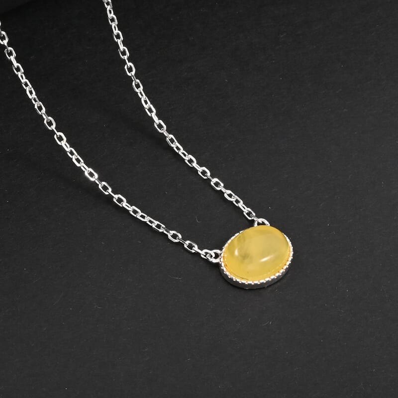 Butterscotch Amber Necklace in Sterling Silver 16 Inches