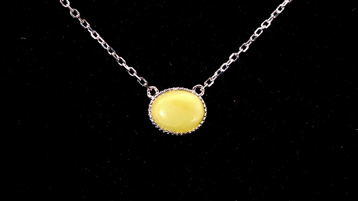 Butterscotch Amber Necklace in Sterling Silver 16 Inches