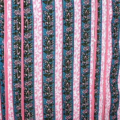 Teal and Pink Quilted Cotton & Polyester Tote Bag
