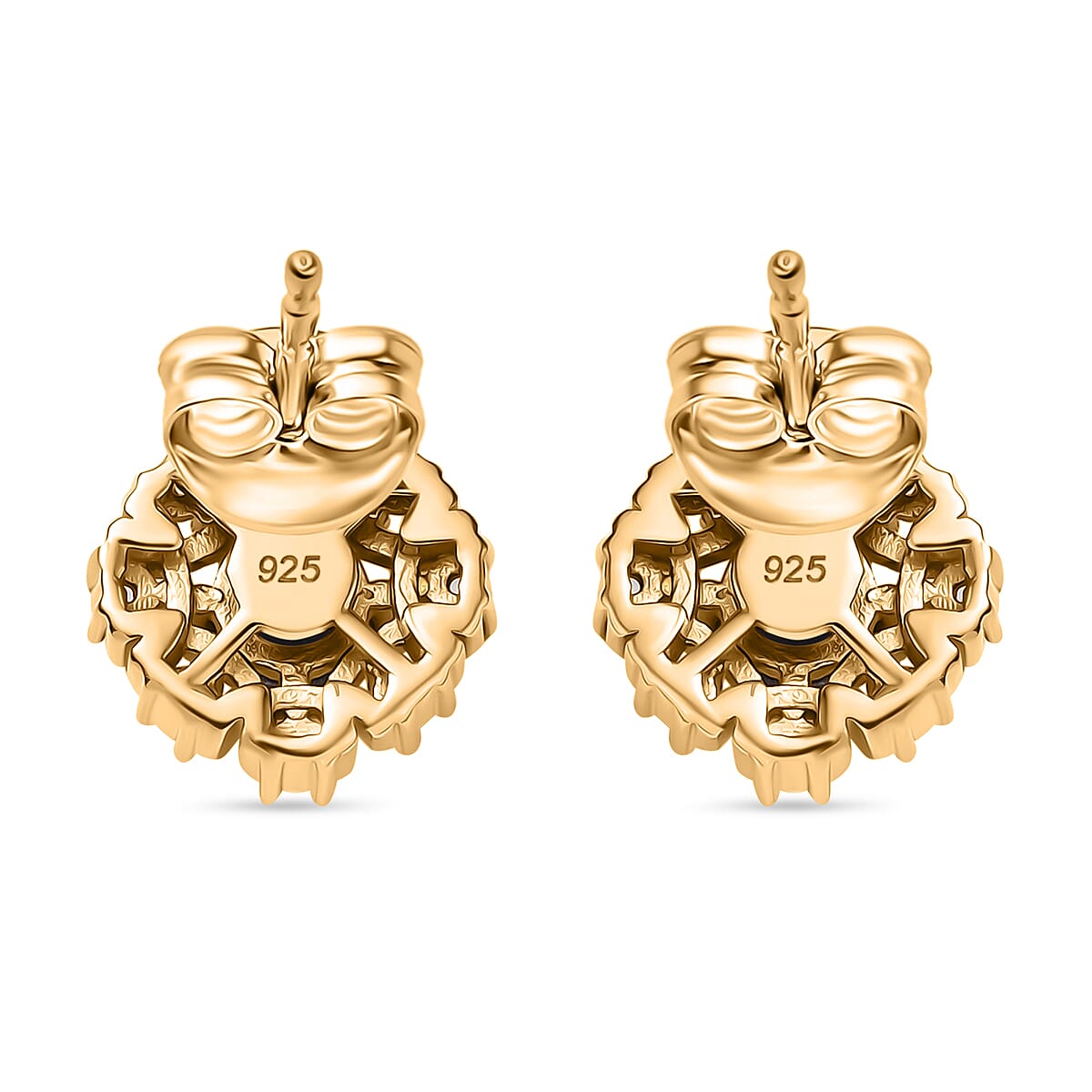 D'Joy Kashmir Kyanite and White Zircon 1.00 ctw Earrings in 18K Vermeil Yellow Gold Over Sterling Silver  image number 4