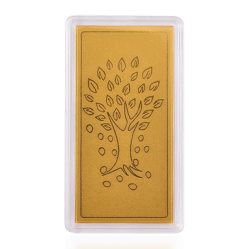 24K Gold Tree of Life Embossed Sheet 55x30mm 100mg