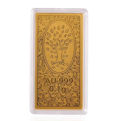 24K Gold Tree of Life Embossed Sheet 55x30mm 100mg
