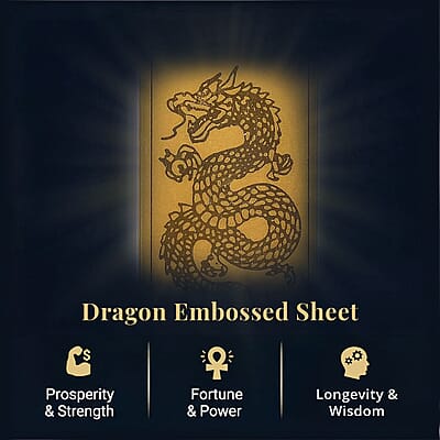 24K Golden Dragon Emboss Sheet 55x30mm 100mg