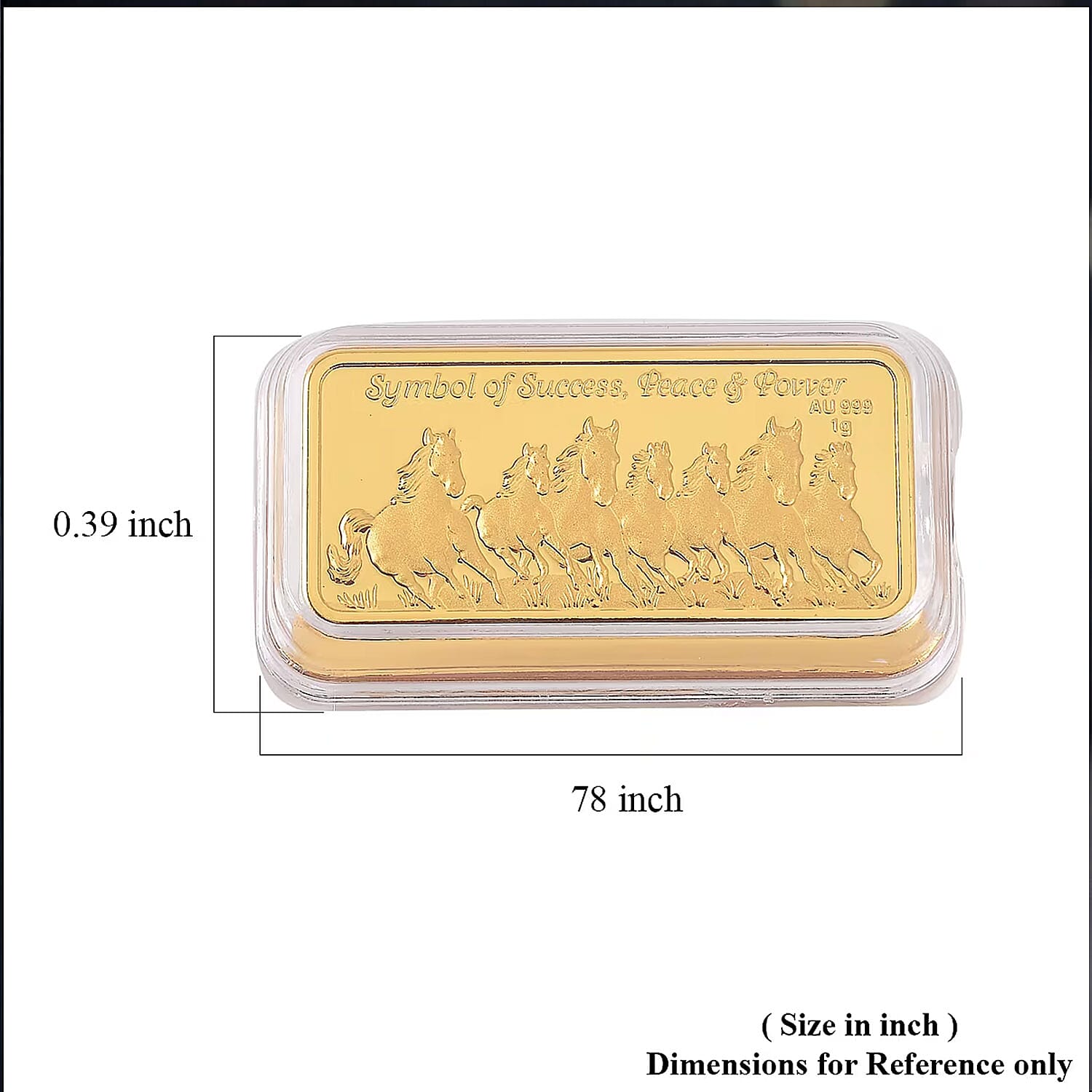 24K Gold Seven Horses of Fortune – Symbol of Speed, Success & Prosperity, 3D Embossed Sheet (40x20 mm) 1 g