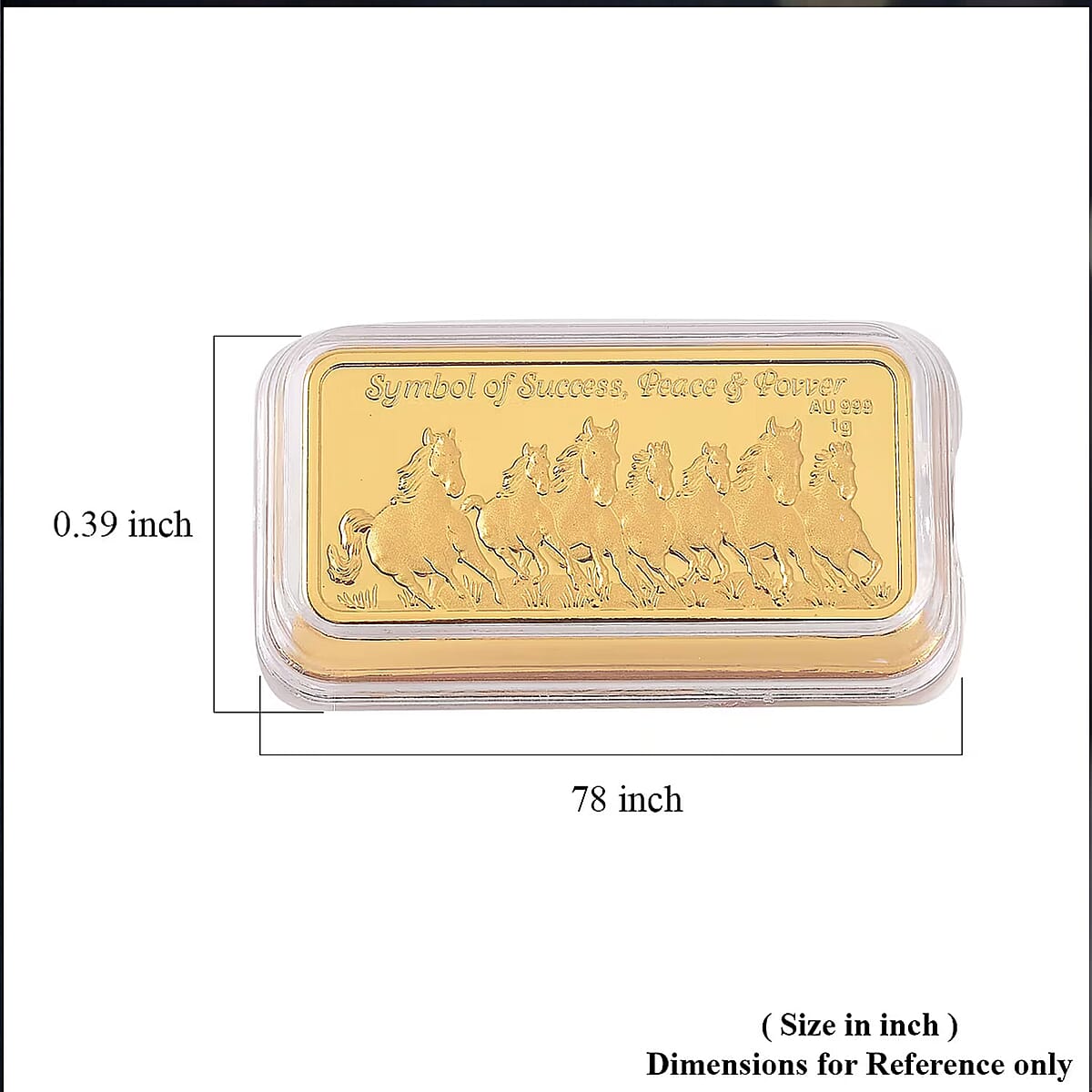 24K Gold Seven Horses of Fortune &ndash; Symbol of Speed, Success & Prosperity, 3D Embossed Sheet (40x20 mm) 1 g image number 5