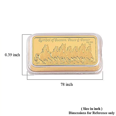 24K Gold Seven Horses of Fortune – Symbol of Speed, Success & Prosperity, 3D Embossed Sheet (40x20 mm) 1 g