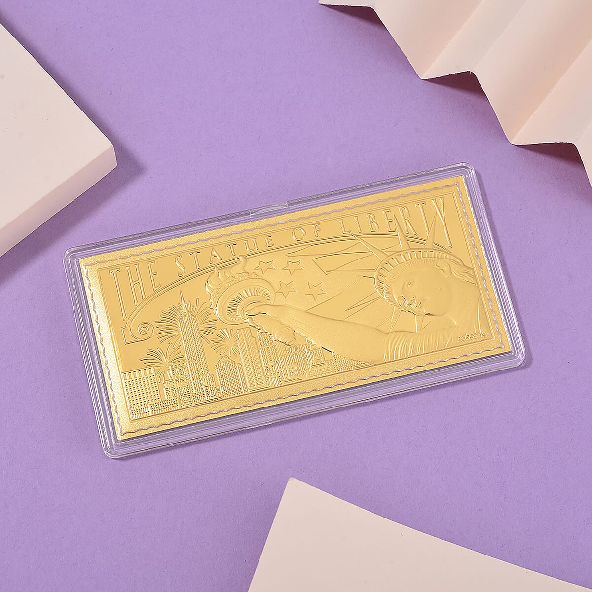 Doorbuster 24K Golden Statue of Liberty Emboss Sheet 103x49mm (1 g) image number 1