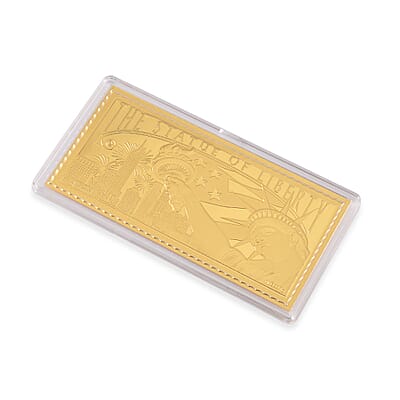 24K Golden Statue of Liberty Emboss Sheet 103x49mm (1 g)