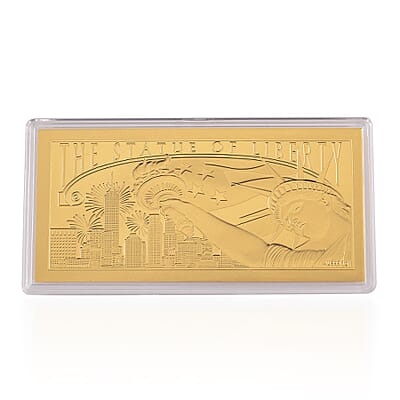 24K Golden Statue of Liberty Emboss Sheet 103x49mm (1 g)